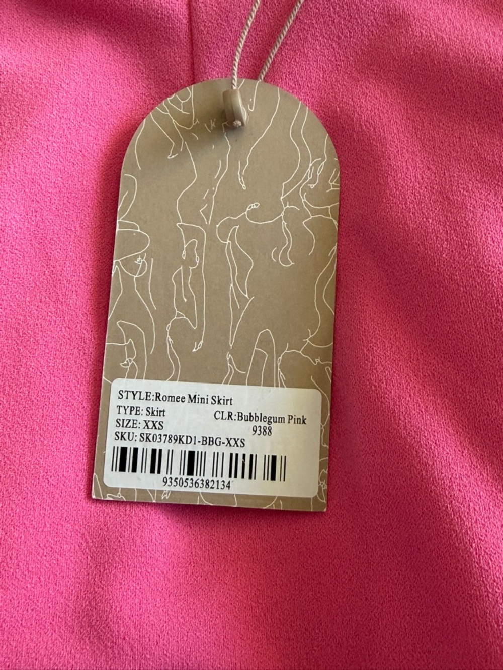 Meshki Hot Pink Button-Down Shirt and Mini Skirt Set - Picture 2 of 3